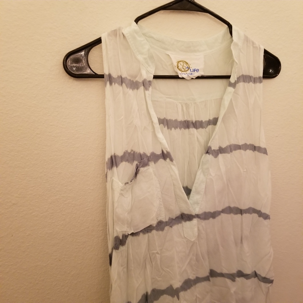 Blue Life high low striped tank top flowy - Picture 4 of 6